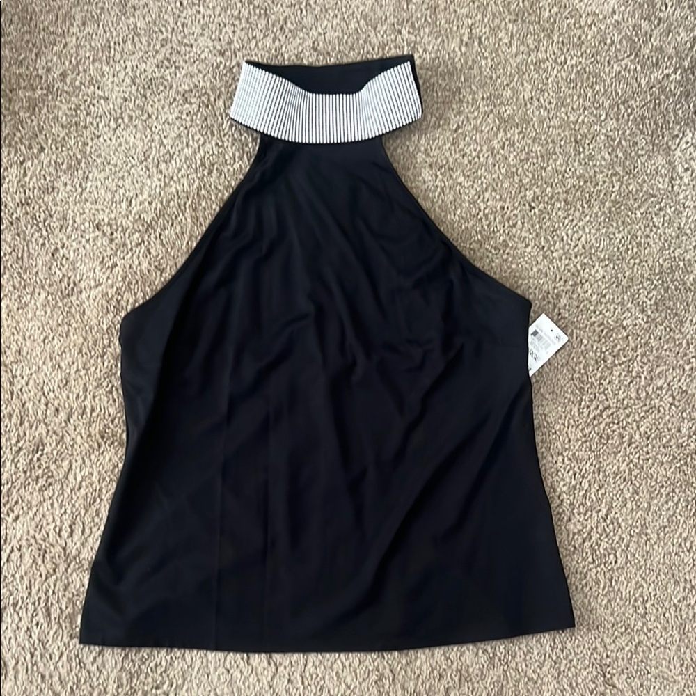 INC International Concepts Black Sleeveless Crop Tank Top